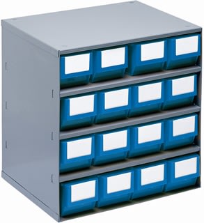 Lagermagasin inkl 16 x systemkas 1 (300x91x81)blå