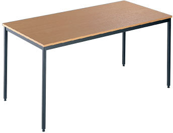Kantinebord, 120x80 cm, bøg med sort stel