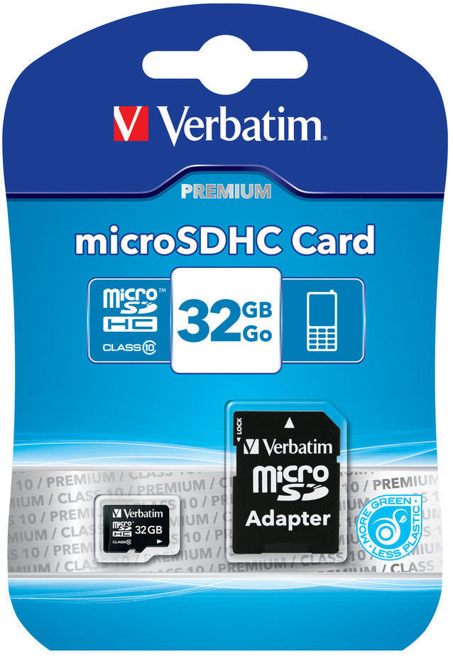 Verbatim 32GB microSDHC class 10 m/adapter
