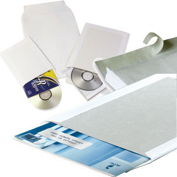 Bong kuvert med papbagside A4, 229 x 324mm, hvid