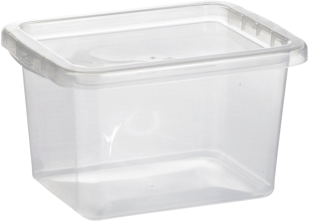 Basic plastboks inkl låg, 9,0 liter, Klar