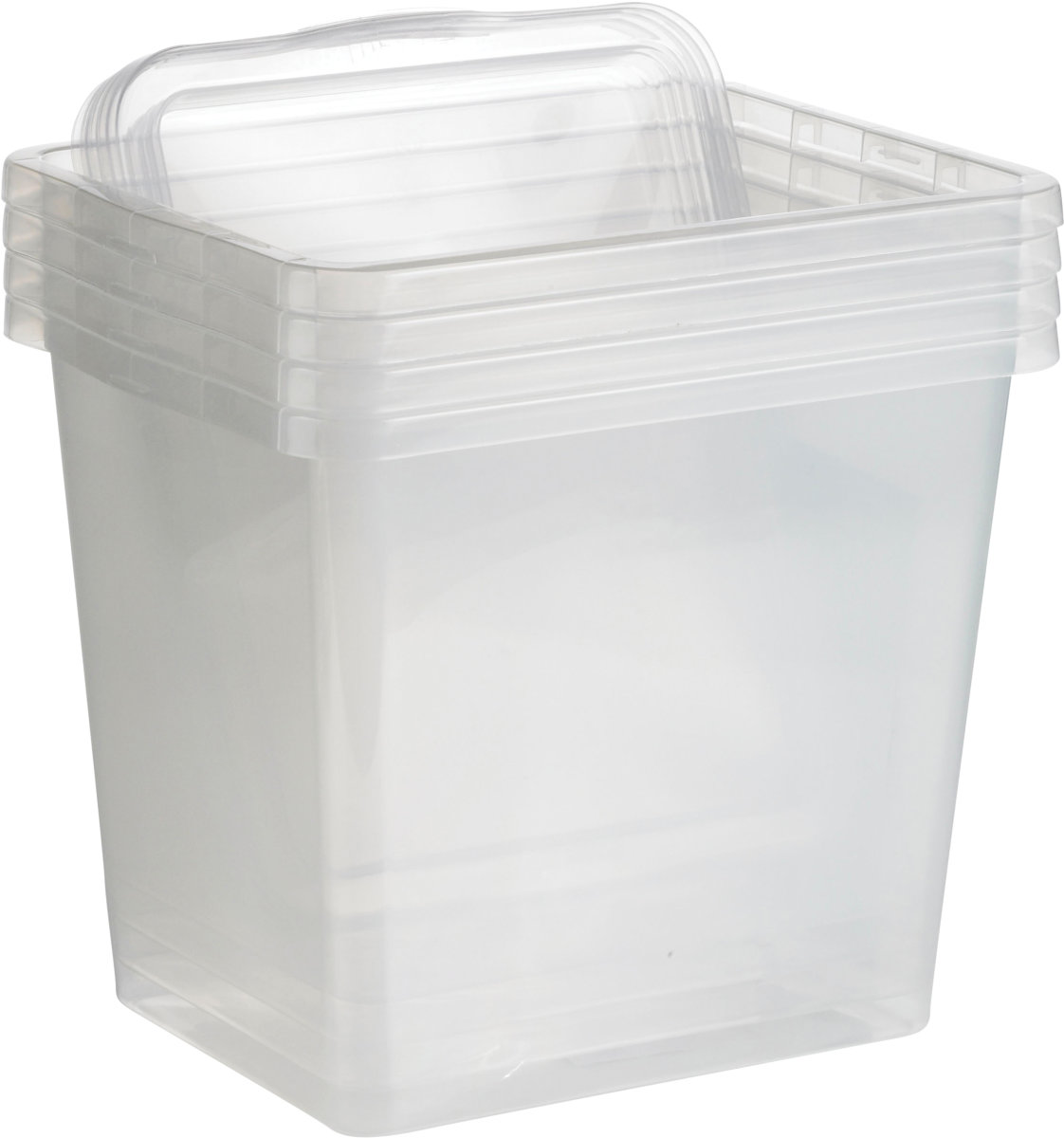 Basic plastboks inkl låg, 31 liter, Klar
