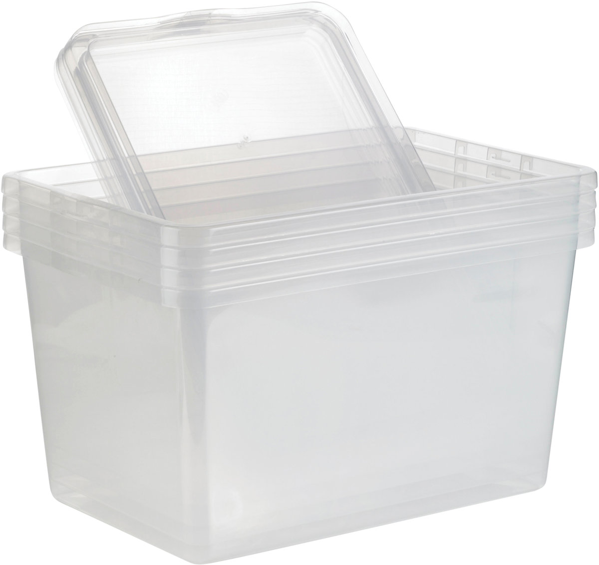 Basic plastboks inkl låg, 52 liter, Klar