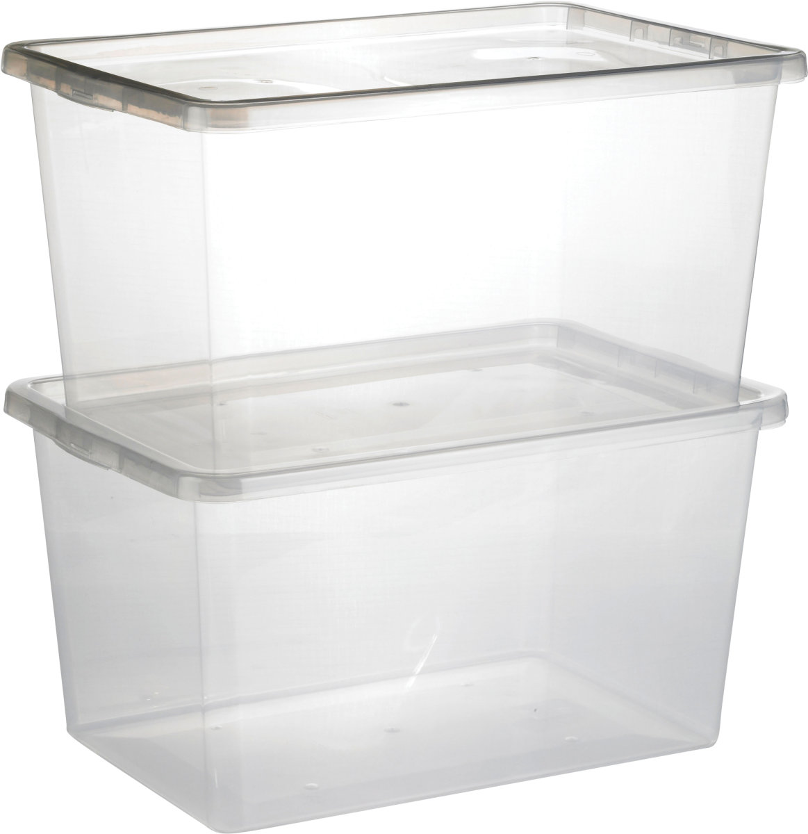 Basic plastboks inkl låg, 52 liter, Klar