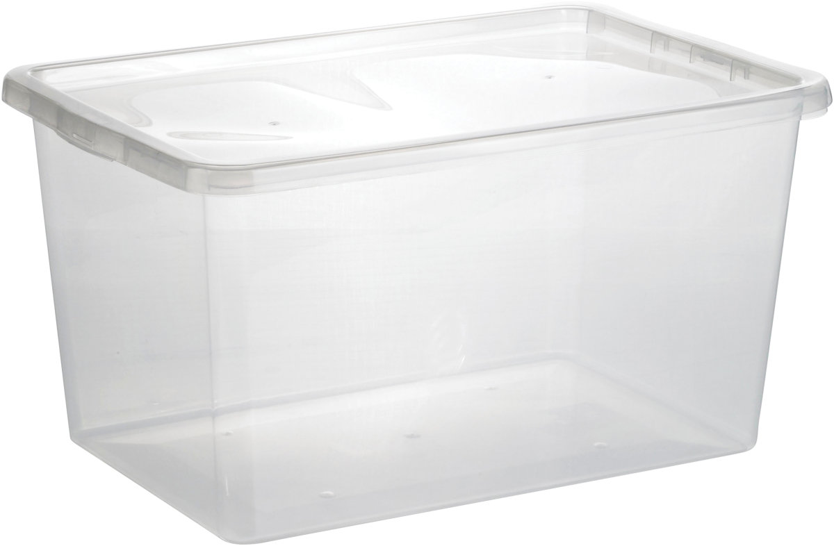 Basic plastboks inkl låg, 52 liter, Klar