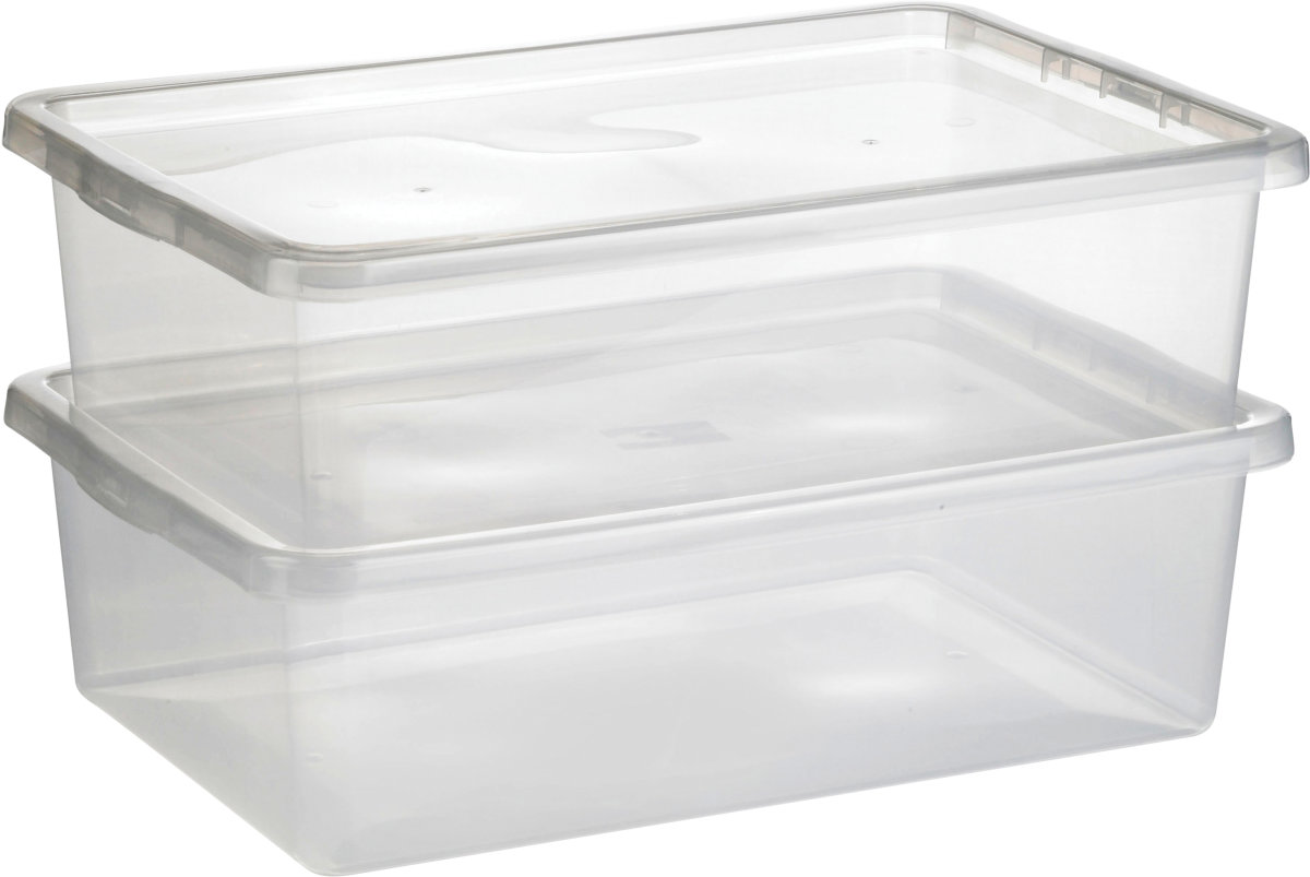 Basic plastboks inkl låg, 30 liter, Klar