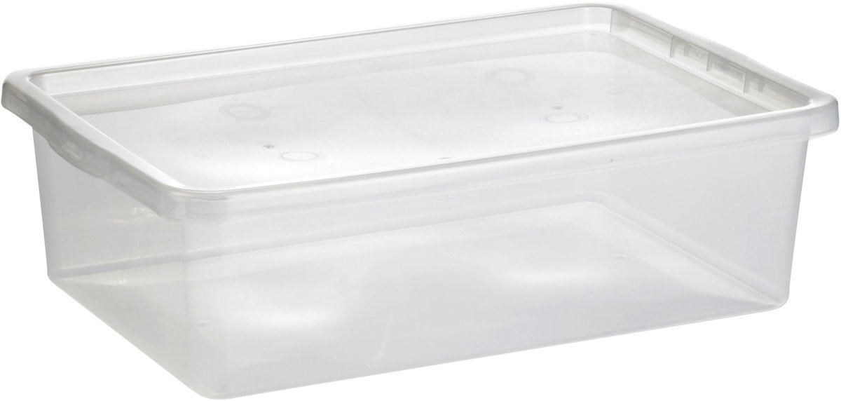Basic plastboks inkl låg, 30 liter, Klar