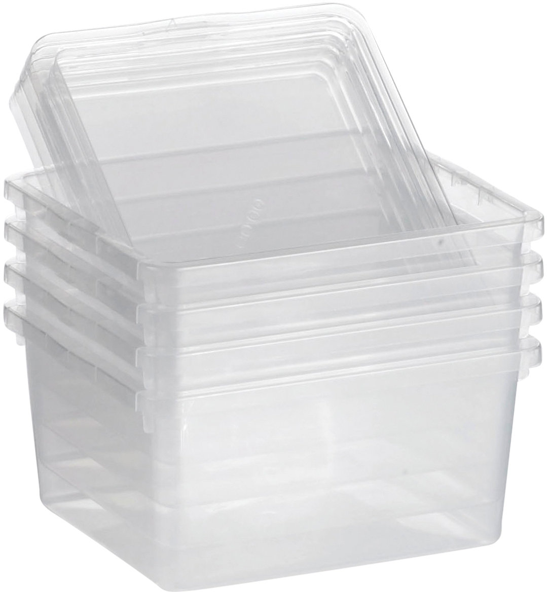 Basic plastboks inkl. låg, 2,3 liter, Klar