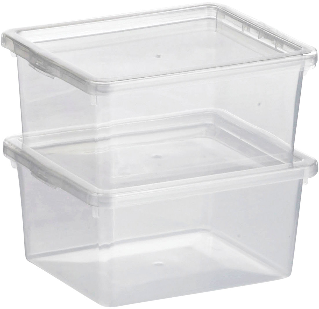Basic plastboks inkl. låg, 2,3 liter, Klar