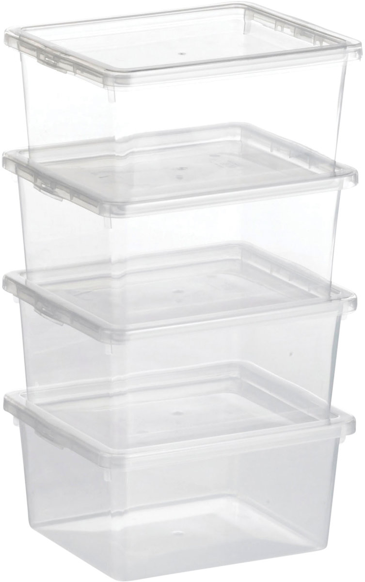 Basic plastboks inkl. låg, 2,3 liter, Klar