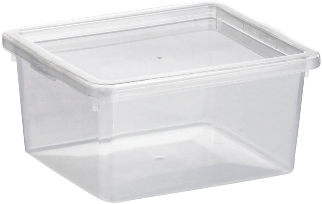 Basic plastboks inkl. låg, 2,3 liter, Klar