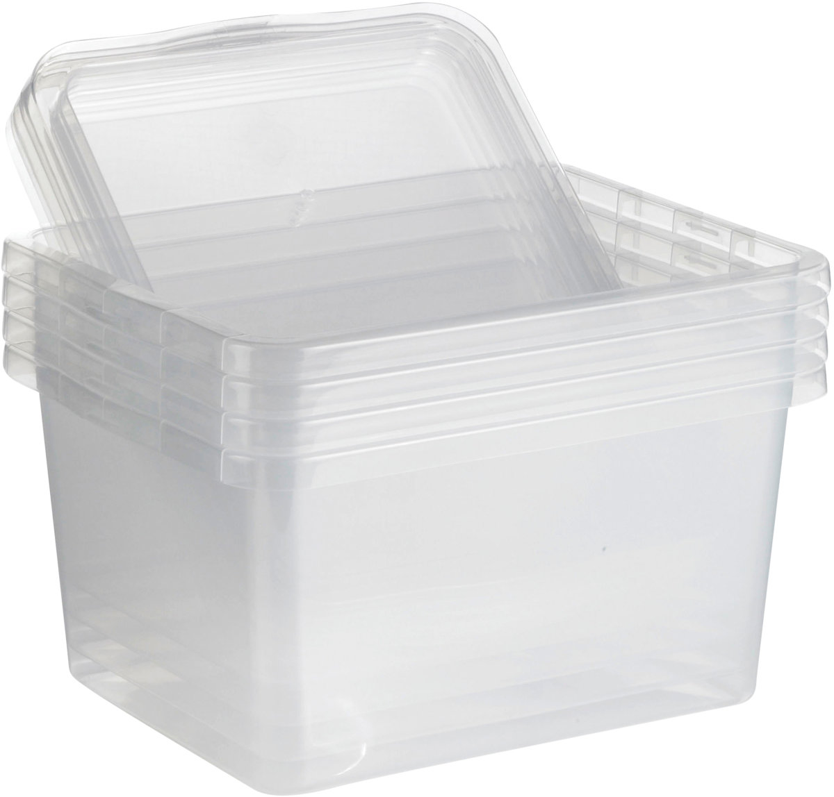 Basic plastboks inkl låg, 20 liter, Klar
