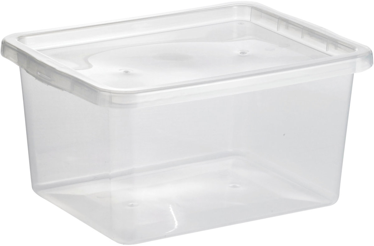 Basic plastboks inkl låg, 20 liter, Klar
