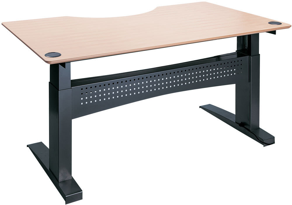Easy stand hæve-/sænkebord 200x100 center bøg/sort