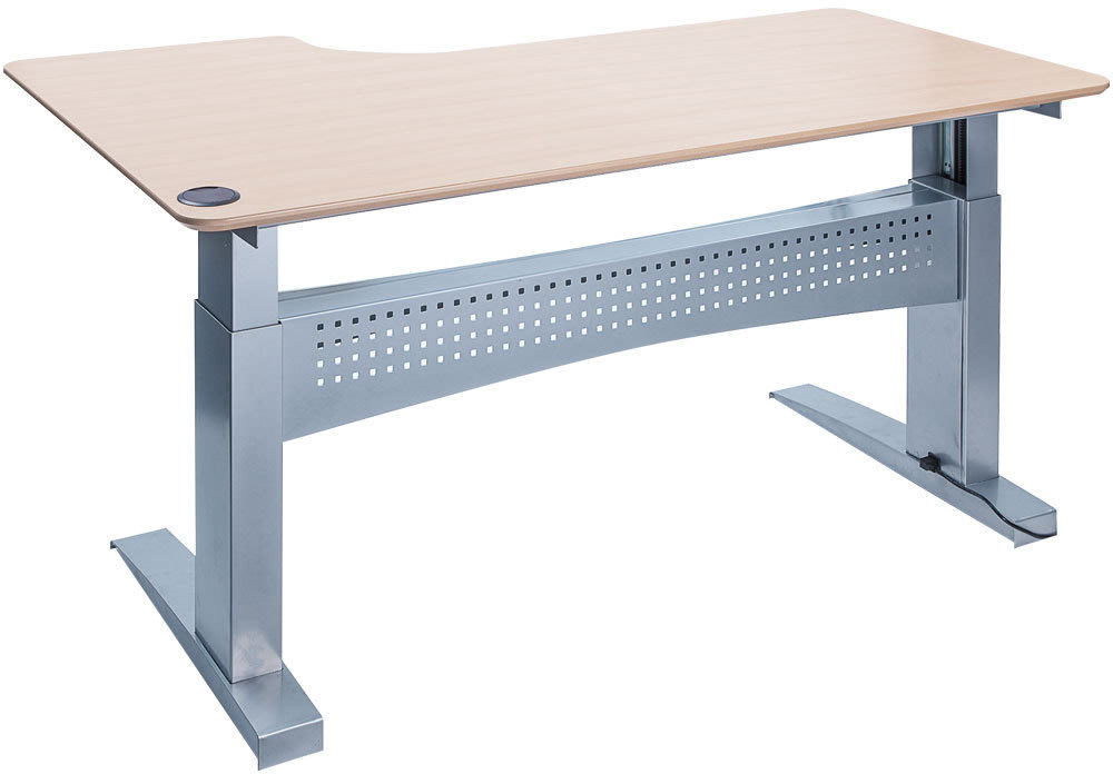 Easy stand hæve-/sænkebord 180x120 højre ahorn/alu