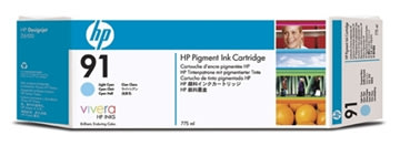 HP nr.91/C9470A blækpatron, lys blå, 775ml