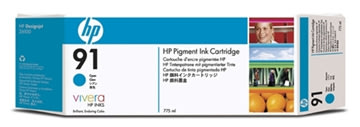 HP nr.91/C9467A blækpatron, blå, 775ml
