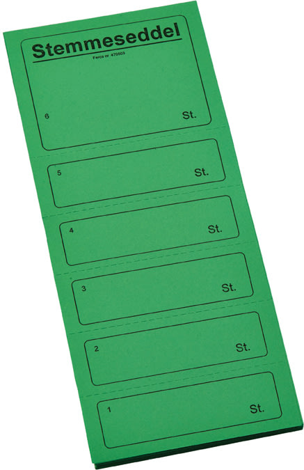 Stemmeseddel 4705 | 10x25 cm | Grøn
