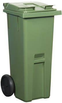 Affaldsvogn 140 l, grøn