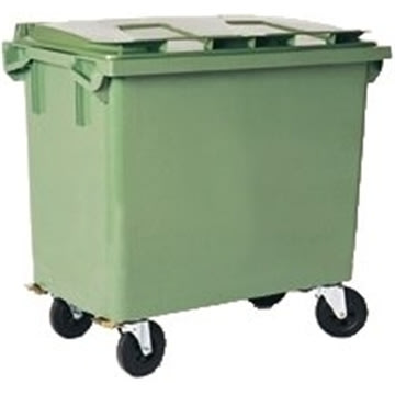 Affaldsvogn 660 l, grøn