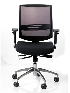 Trento kontorstol m/ netryg og sort sæde