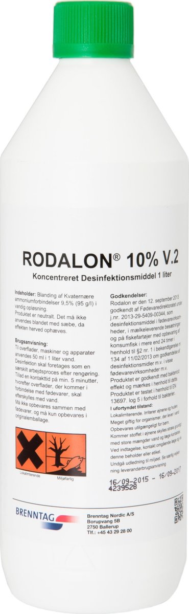 Rodalon 10% rengøring, overfladedesinfektion, 1 L