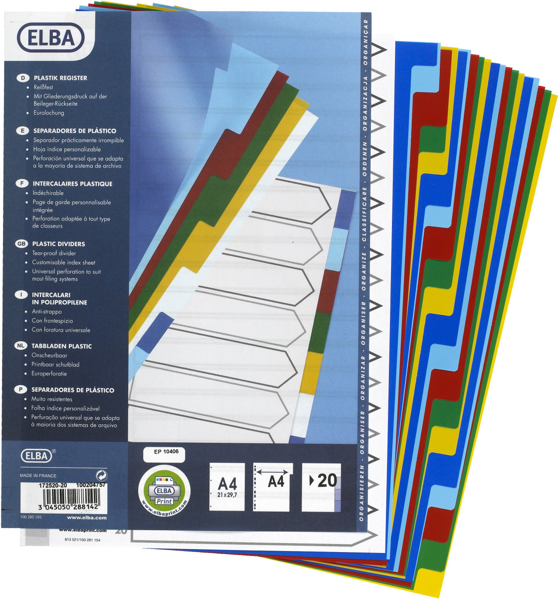 Oxford Faneblad A4 | Plast | 20 faner