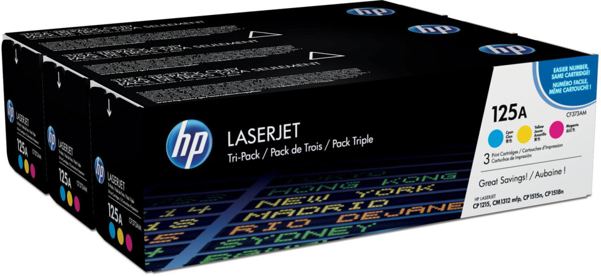 HP 125A/CF373AM lasertoner, 1400s, tri-pack