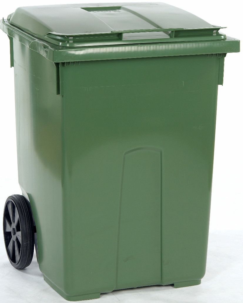 Affaldsvogn 370 l, Grøn