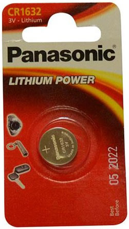 Panasonic CR1632 knapcelle batteri Lomax A/S