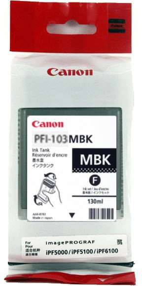 Canon PFI-103MBK blæktank, mat sort, 130ml