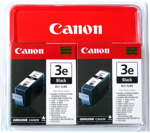 Canon BCI-3EBK blækpatron blister, sort, 2x420s.
