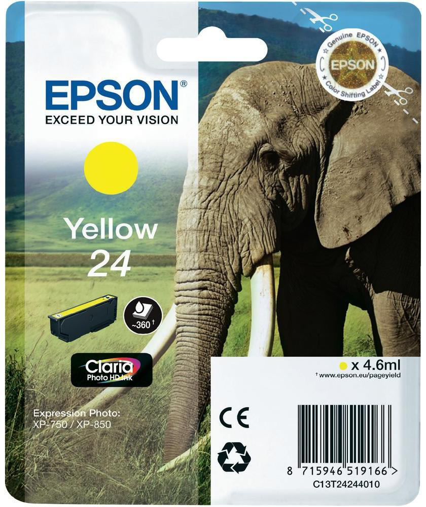 Epson C13T24244012 blækpatron, gul, 360s