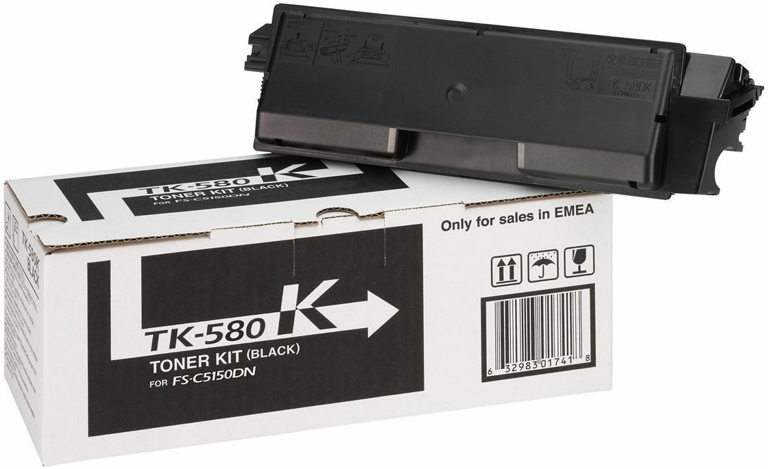 Kyocera TK-580K lasertoner, sort, 3500s