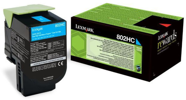 Lexmark 802HC/80C2HC0 lasertoner, blå, 3000s