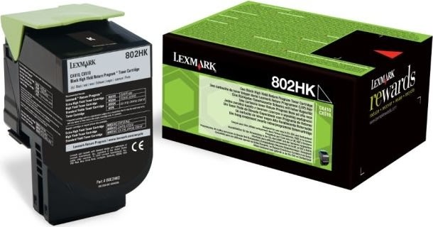 Lexmark 802HK/80C2HK0 lasertoner, sort, 4000s