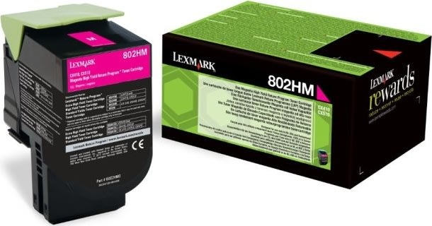 Lexmark 80C2HM0 lasertoner, rød, 3000s