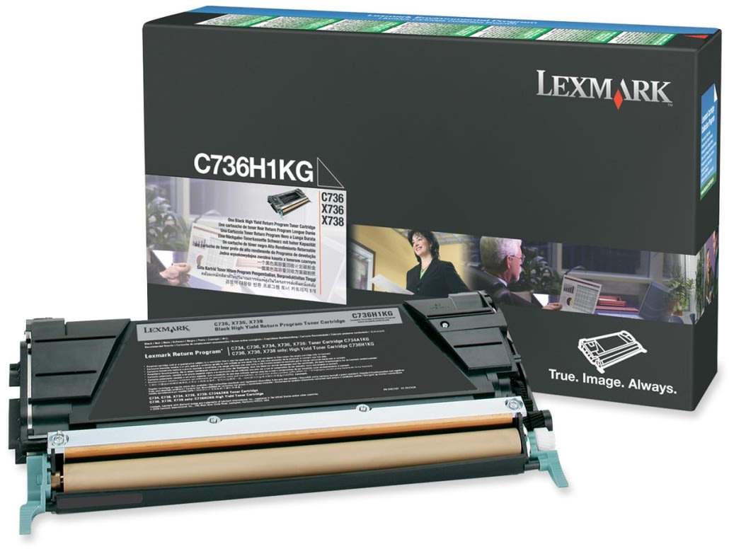 Lexmark C736H1KG lasertoner, sort, 12000s