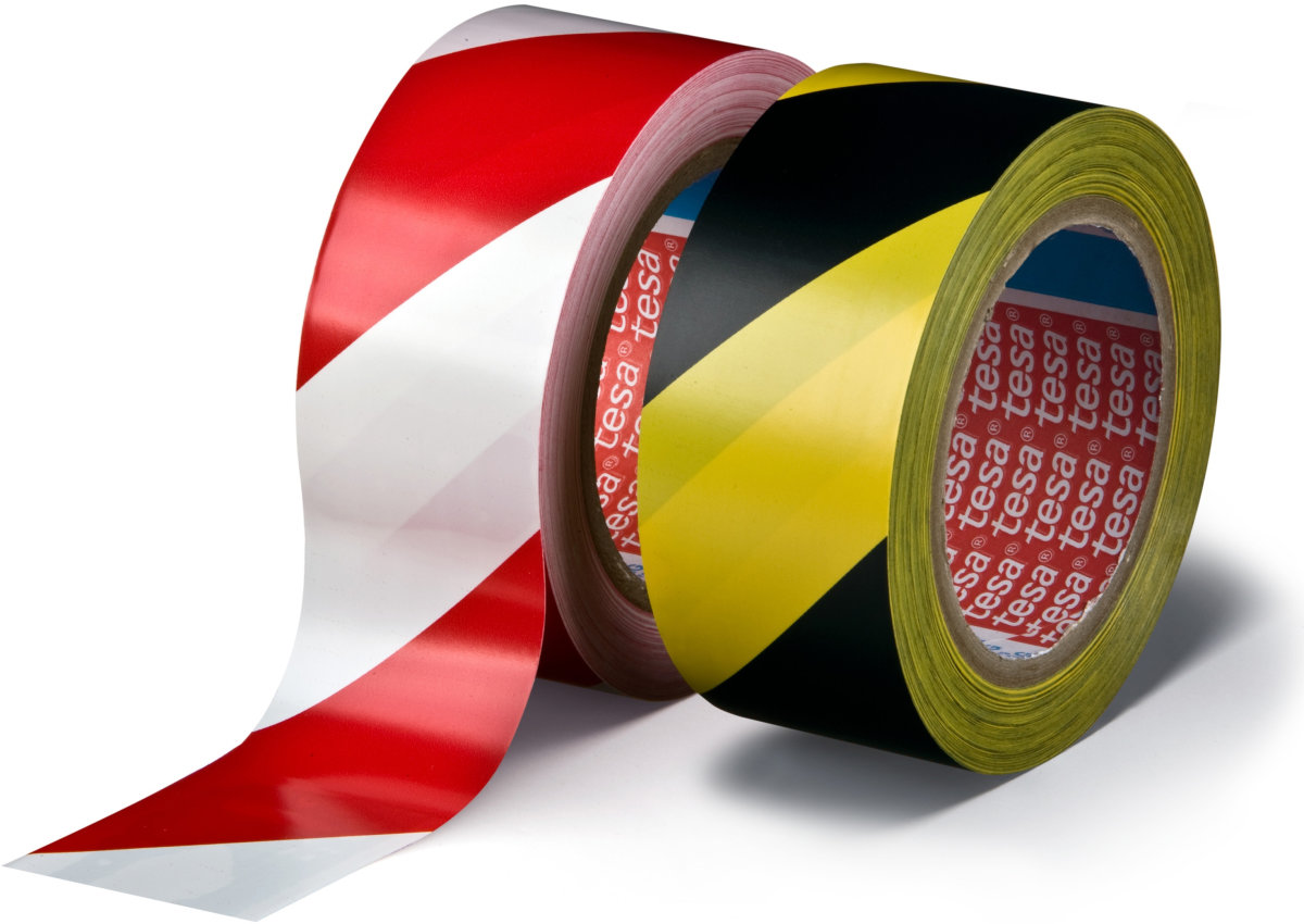 tesa Markeringstape | Perm | 50mm x 33m | Gul/sort