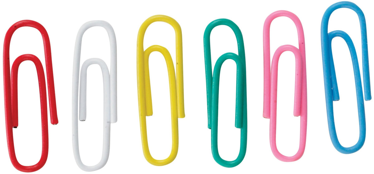 Clips plastovertrukne, 100 stk. ass. farver