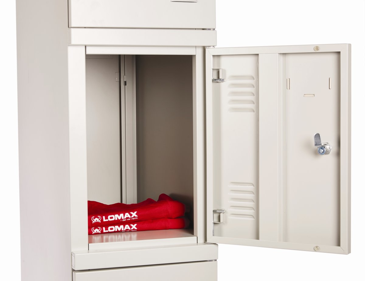 Lomax garderobeskab 4 døre, Grå, H180xB30xD50 cm