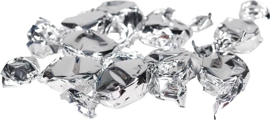 Flødekarameller i sølv folie, 1 kg