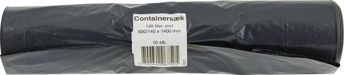 Containersæk 140 L, 60 x 14 x 140 cm, 40my, Sort