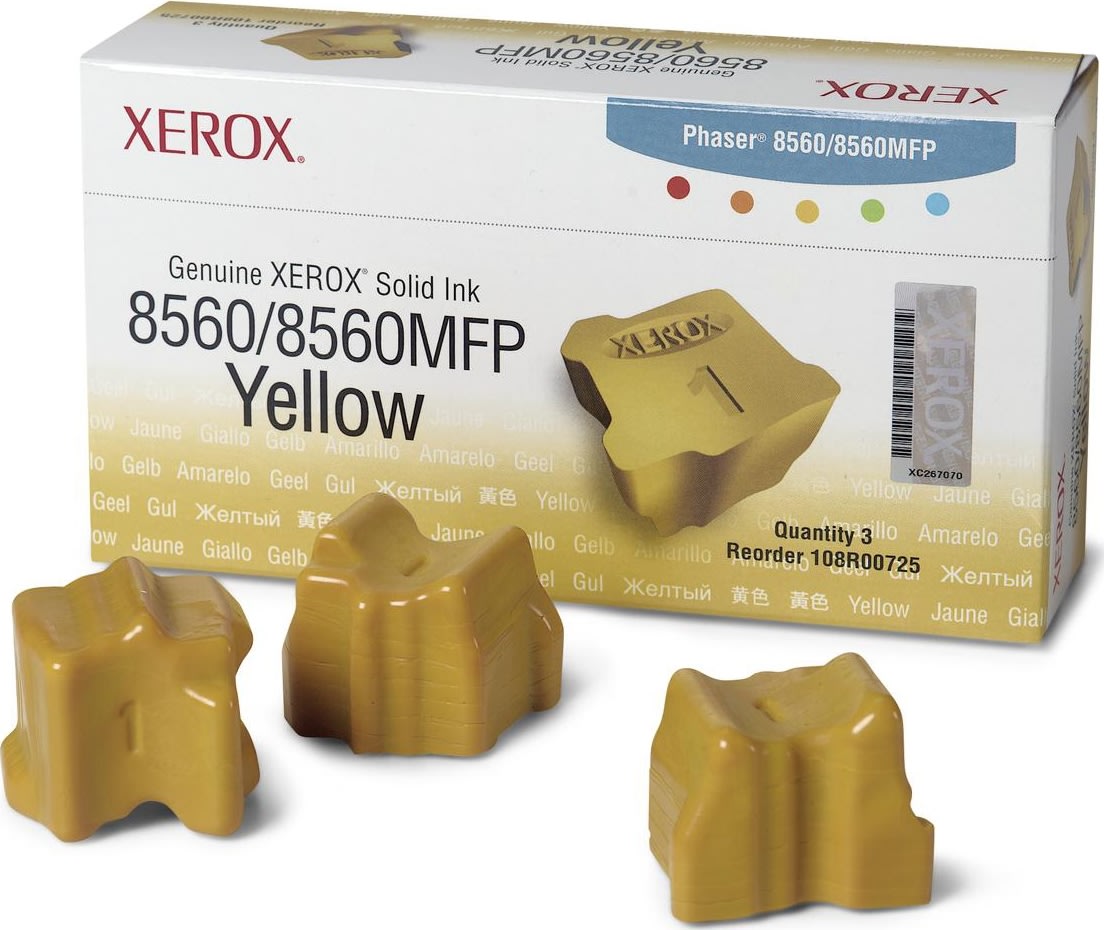 Xerox 1108R00725 lasertoner, gul, 3400s