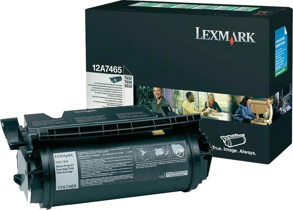 Lexmark 12A7465 lasertoner, sort, 32000s