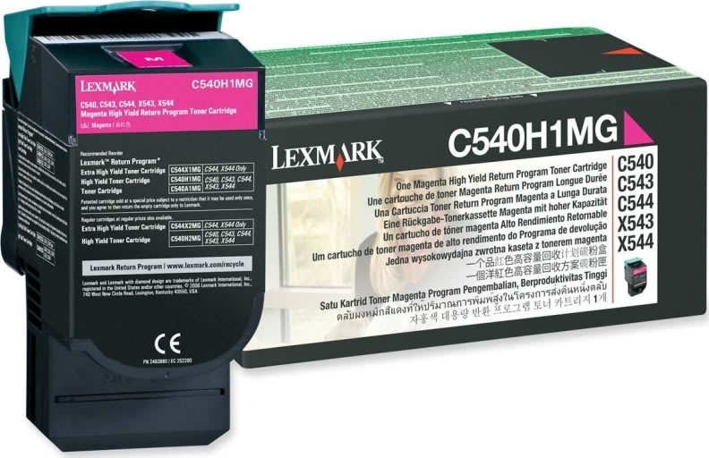 Lexmark C540H1MG lasertoner, rød, 2000s