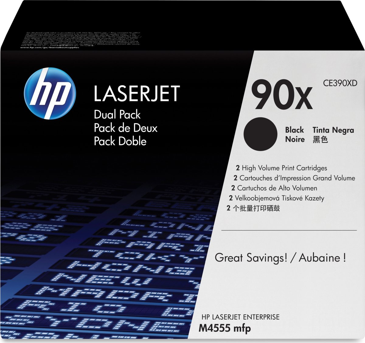 HP no 90X CE390XD lasertoner Dual-pack sort 24000s
