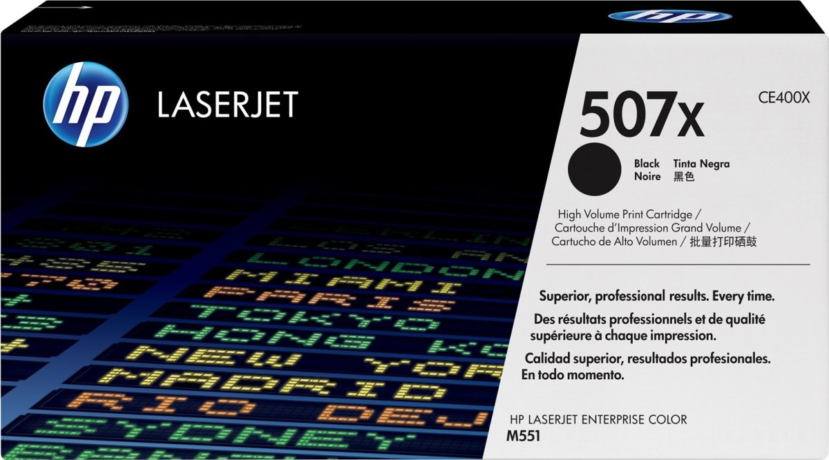 HP no 507X CE400X lasertoner, sort, 11000s