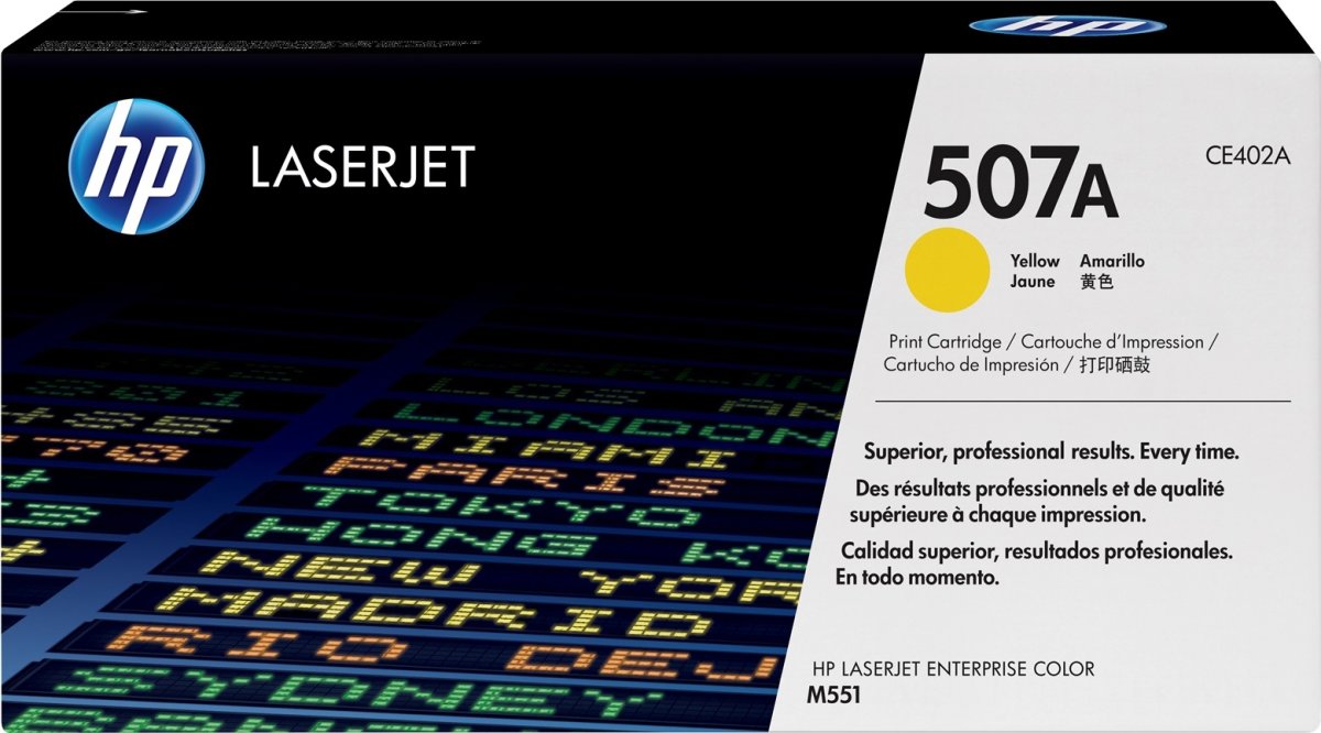 HP no 507A CE402A lasertoner, gul, 6000s