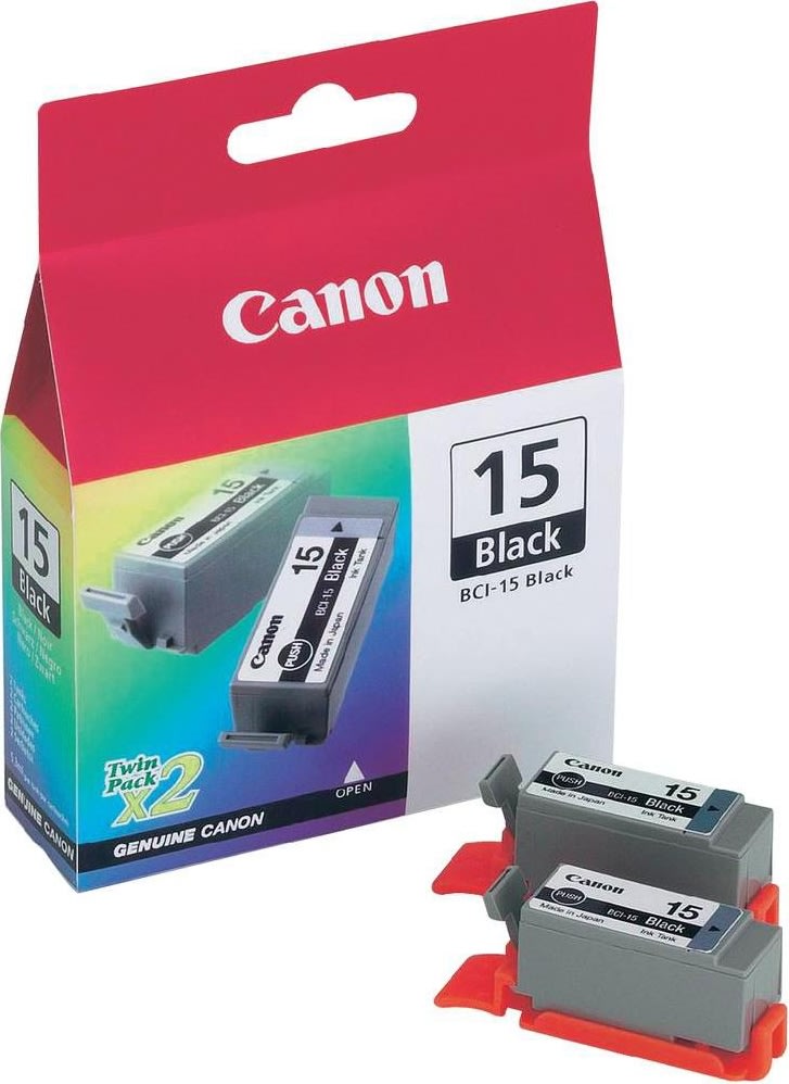 Canon BCI-15 blækpatron, sort, 80s, 2pk